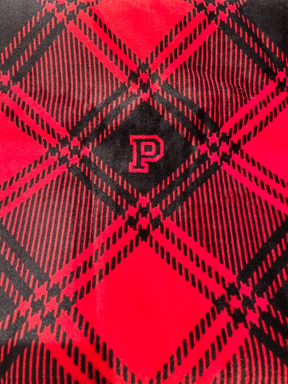 PINK, by Victoria Secret, Red & Black Plaid throw blanket, 50”x60”